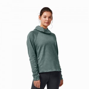 Hanorac cu Gluga On Athletic & Running Dama Verzi | 409152-ILU
