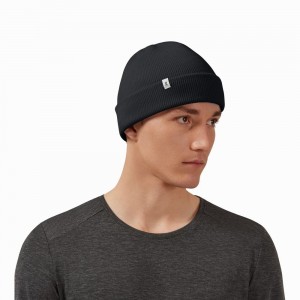 Palarie On Merino Beanie Barbati Negrii | 608514-AFW