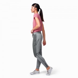 Pantaloni De Alergare On Running Dama Gri | 830529-EDC