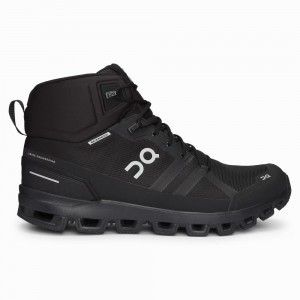 Pantofi Drumetie On Cloudrock Waterproof Barbati Negrii | 935128-TUV